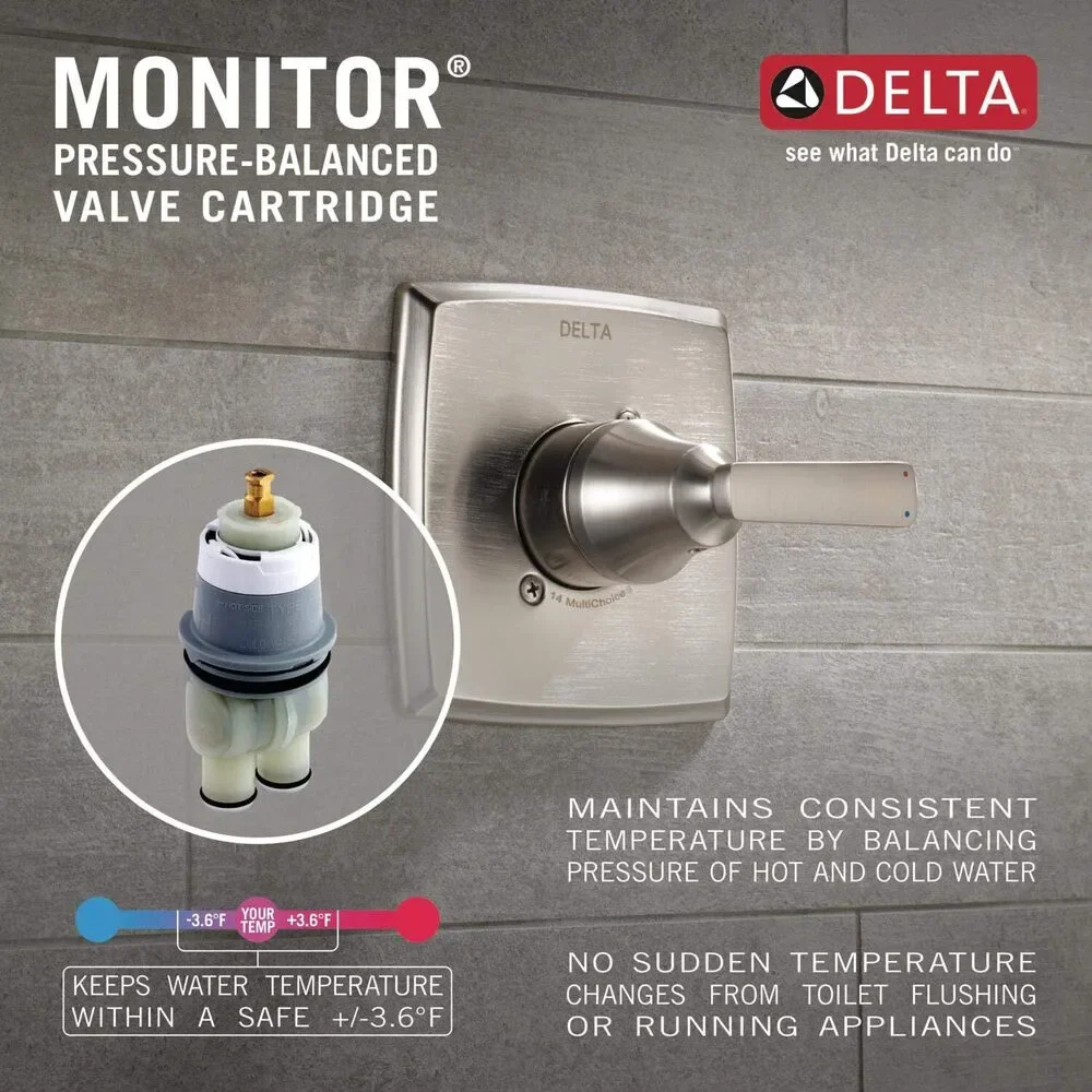 Delta Modern Shower Valve Kit - Trim & Handle Replacement, Chrome T14059-PP